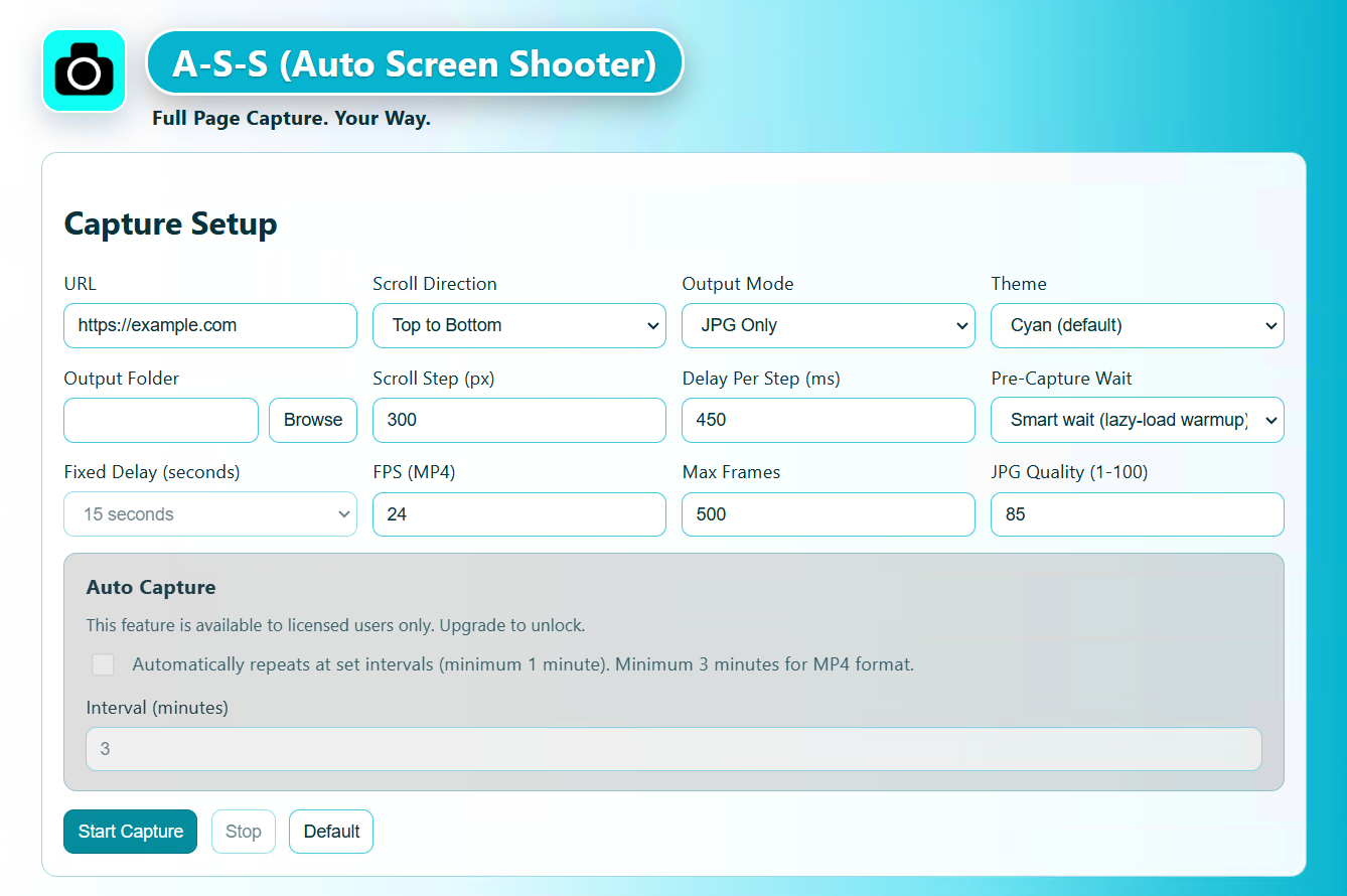 Example of a stitched full page screenshot